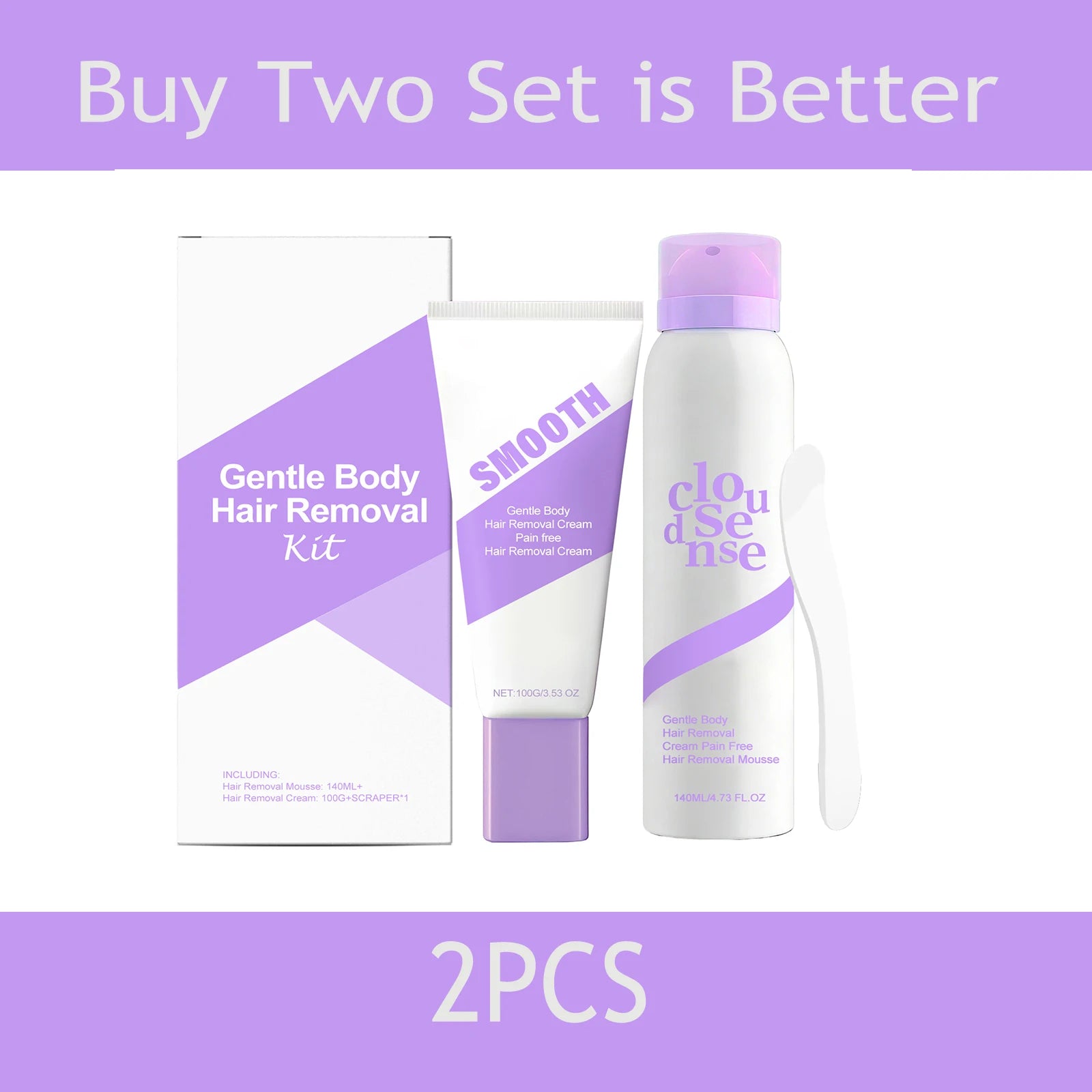 AMZ Gentle Depilatory Set Body Hair Removal Cream Smoothing Moisturizing Skin Care for Soft Fine Skin Daily