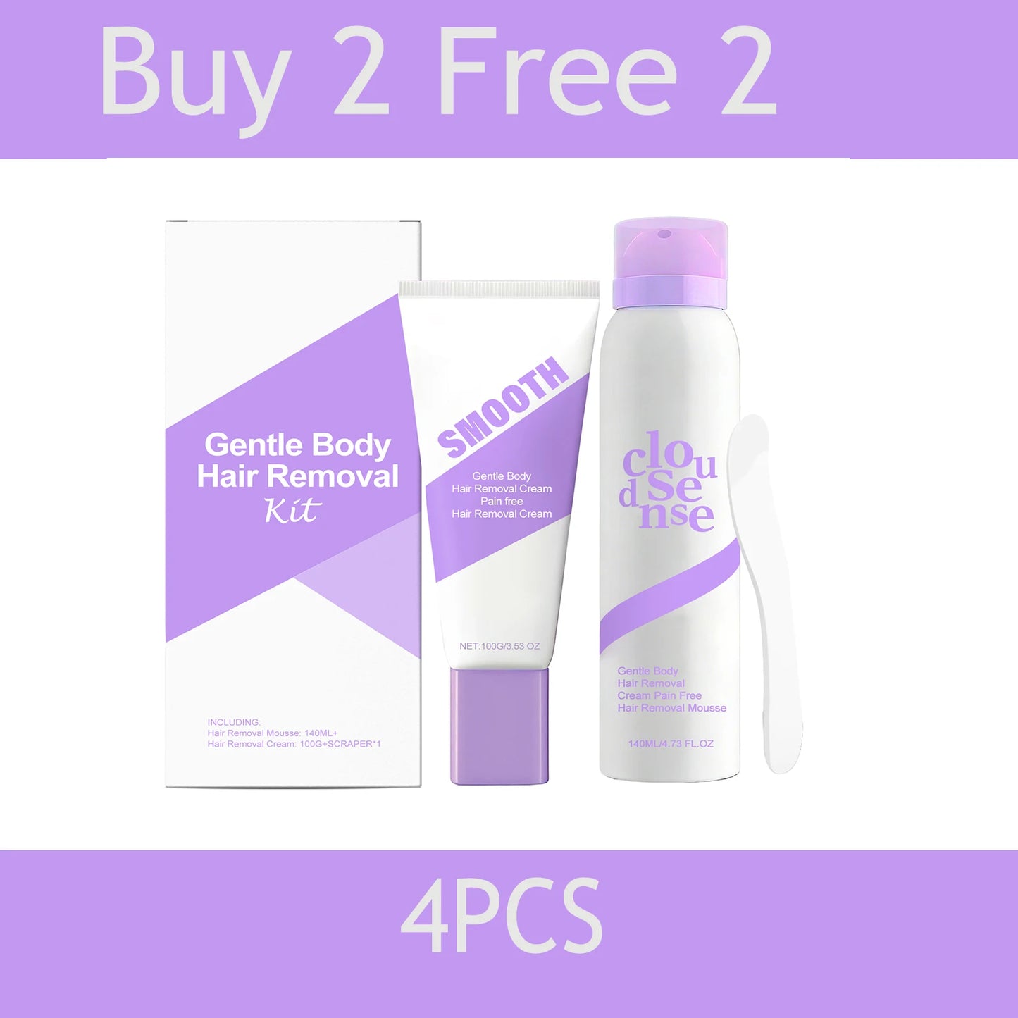 AMZ Gentle Depilatory Set Body Hair Removal Cream Smoothing Moisturizing Skin Care for Soft Fine Skin Daily